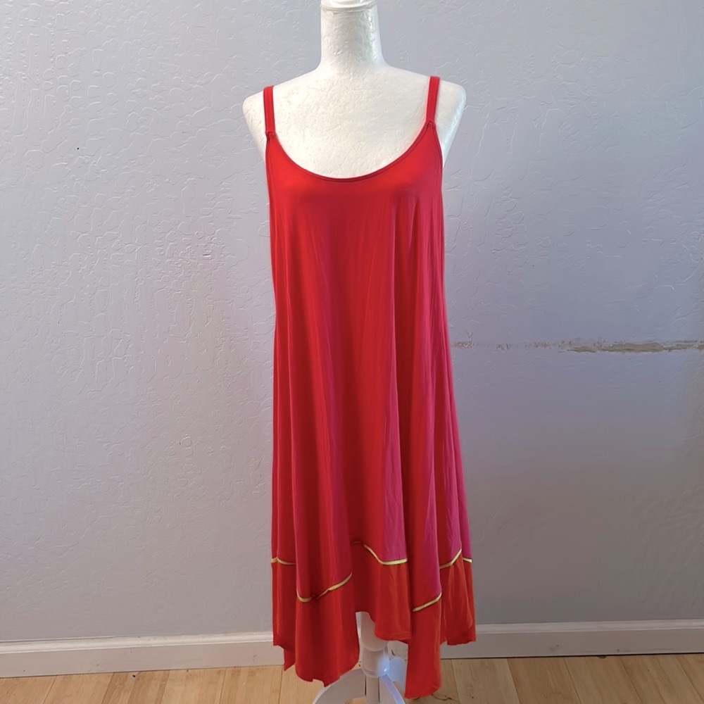 torrid Pink & Orange Jersey Hanky Hem Dress